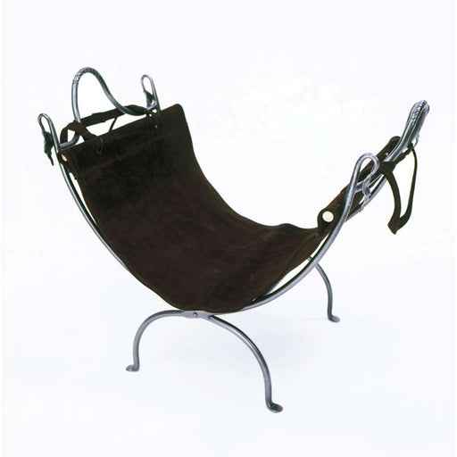 Minuteman International Log Carrier & Stand Leaf End 20.5in | Wrought Iron Graphite Powder Coated | Fireplace & Hearth Wood Holder | Model LCR-06