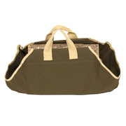 Minuteman International Canvas Log Carrier | Sage with Ivory Trim | Fireplace & Hearth Wood Transport | 35 x 21 in | Model LCR-26