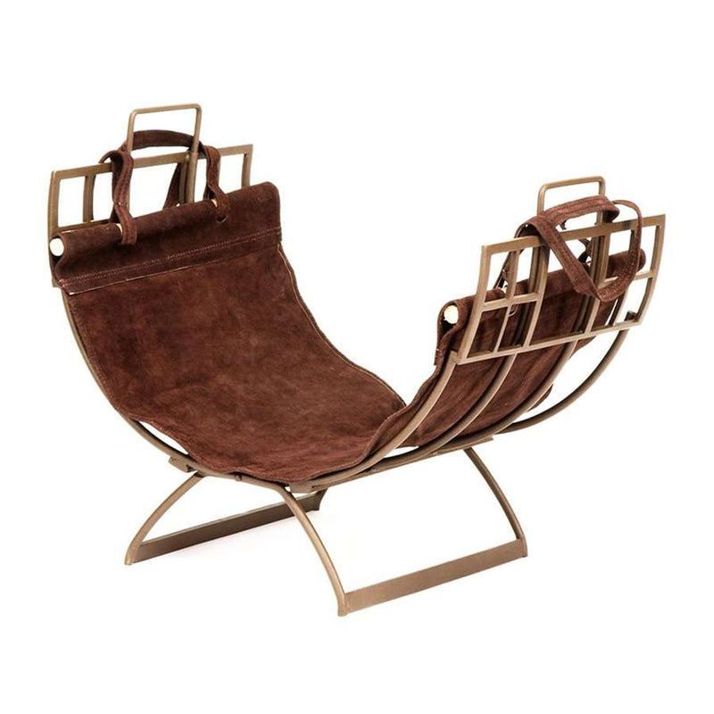 Minuteman International Arts & Craft Log Carrier | Wrought Iron Roman Bronze Powder Coated | Indoor & Outdoor Firewood Storage | Model LCR-36CZ