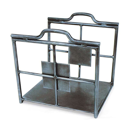 Minuteman International Wright Design Log Basket | 16in Graphite Wrought Iron | Firewood Storage for Living Room & Hearth | 12.5 x 12 x | Model LCW-16
