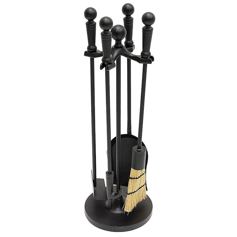 ACHLA Minuteman Paxton Mini Fireplace Tool Set | Traditional Cast Iron Black Powder Coat | Wood & Pellet Stove Tending | Model MINI-14BK