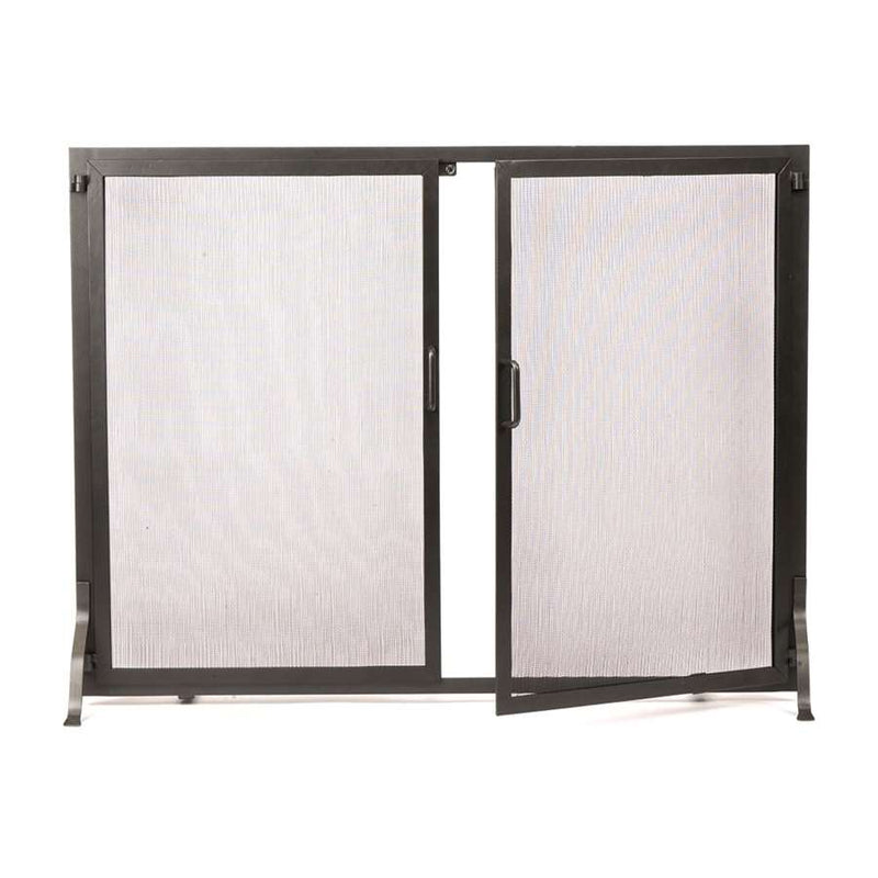 Minuteman International Classic Fireplace Screen with Doors | Graphite Wrought Iron | Living Room & Covered Patio | 38 x 5 x 30 in | Model S-63