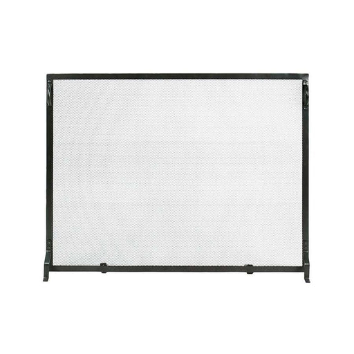 Minuteman International Plain Fireplace Screen 38x30in | Black Powder Coated Wrought Iron | Indoor & Outdoor Hearth Safety | Model SA-3830