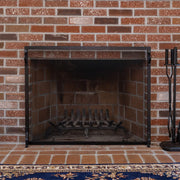 Minuteman International Plain By Design 44in Fireplace Screen | Black Wrought Iron Flat Mesh | Living Room & Hearth Safety | Model SA-4433