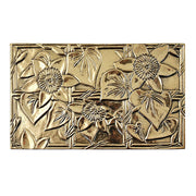 ACHLA Clematis Emblem 38in Flat Fireplace Screen | Wrought Iron Matte Black Frame with Polished Brass Accents | Living Room & | Model SES-3830PC