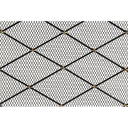 ACHLA Harlequin 38x30in Flat Fireplace Screen | Wrought Iron Black Powdercoat with Brass Accents | Living Room & Hearth Protection | Model SF-3830