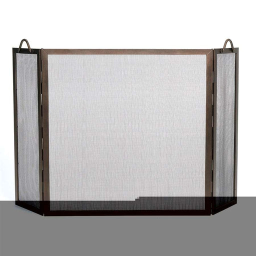 Minuteman International SS-31Z 52in Wrought Iron Fireplace Screen | Roman Bronze Powder-Coated Twisted Rope Handles | Living Room & | Model SS-31Z