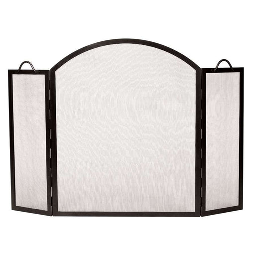 Minuteman International Arched Top Twisted Rope Fireplace Screen | Graphite Powder-Coated Wrought Iron | Indoor & Outdoor Hearth | Model SS-32