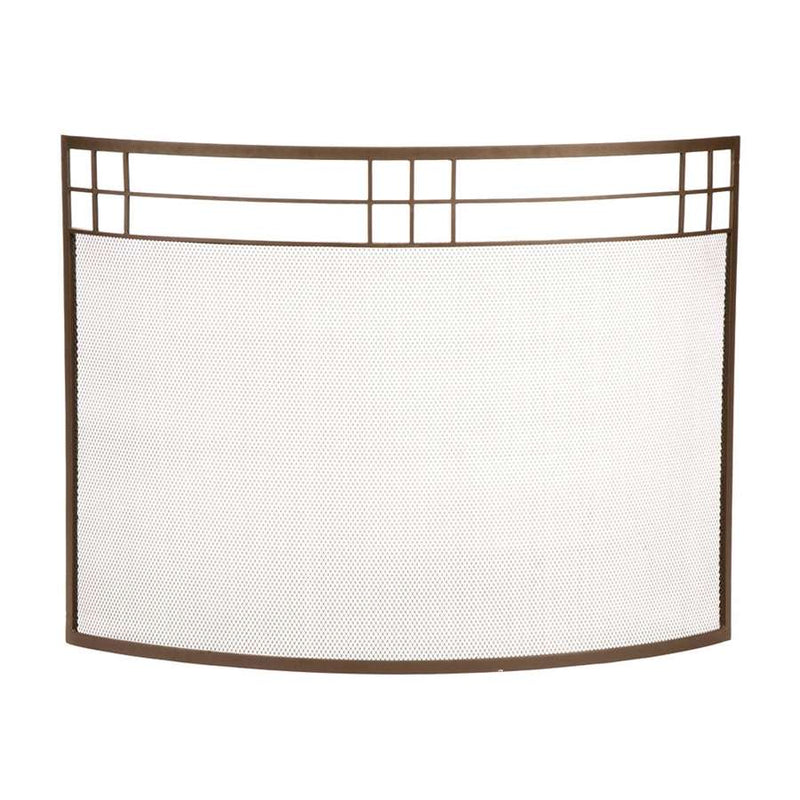 Minuteman International SS-36Z 39in Curved Fireplace Screen | Roman Bronze Wrought Iron | Living Room & Hearth Accent | Model SS-36Z