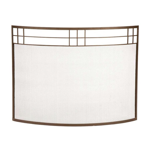 Minuteman International SS-36Z 39in Curved Fireplace Screen | Roman Bronze Wrought Iron | Living Room & Hearth Accent | Model SS-36Z