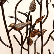 Minuteman International Birds Summer Screen | Rustic Wrought Iron Fireplace Screen with Gold-Tone Birds | Roman Bronze Powder Coat | Model SSB-01
