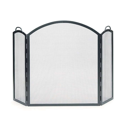 Minuteman International Arched Three-Part Folding Screen | Graphite Wrought Iron Fireplace Screen | Living Room & Hearth Accent | Model SSS-05L