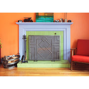 ACHLA Minuteman International Wright Design Fireplace Screen 38in | Arts & Crafts Graphite Wrought Iron | Living Room & Hearth Safety | Model SSW-17