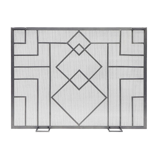 ACHLA Minuteman International 44in Wright Design Fireplace Screen | Arts & Crafts Graphite Wrought Iron | Living Room & Hearth | Model SSW-18