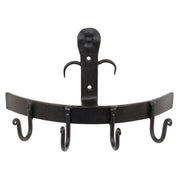 Minuteman International SWB-01 4-Hook Wall Bracket | Wrought Iron Black | Entryway & Mudroom Coat Rack | 10 x 4 x 5 in | Model SWB-01