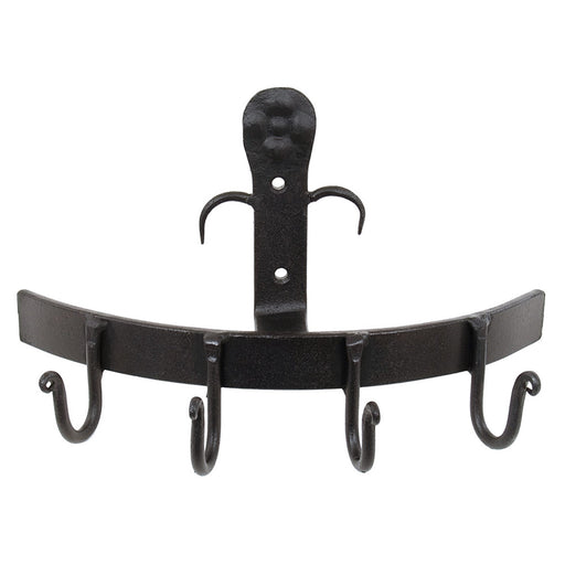 Minuteman International SWB-01 4-Hook Wall Bracket | Wrought Iron Black | Entryway & Mudroom Coat Rack | 10 x 4 x 5 in | Model SWB-01