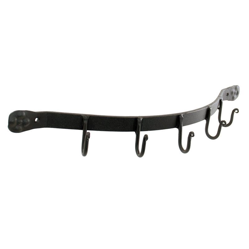 Minuteman International SWB-02 5-Hook Wall Bracket | Industrial Wrought Iron Black | Entryway & Mudroom Coat Rack | 19.5 x 4.5 x 2 in | Model SWB-02