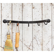Minuteman International SWB-02 5-Hook Wall Bracket | Industrial Wrought Iron Black | Entryway & Mudroom Coat Rack | 19.5 x 4.5 x 2 in | Model SWB-02