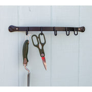 Minuteman International SWB-02 5-Hook Wall Bracket | Industrial Wrought Iron Black | Entryway & Mudroom Coat Rack | 19.5 x 4.5 x 2 in | Model SWB-02