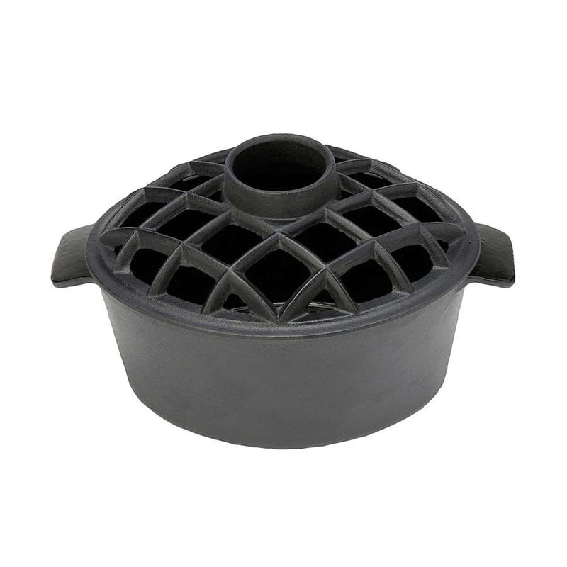 Minuteman International 2.2 Qt Enamel Steamer | Lattice Top Cast Iron with Blue/Black Finish | Stovetop & Kitchen Decor | Model T-50-BB