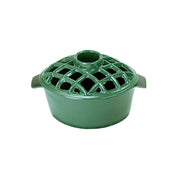 Minuteman International 2.2 Qt Enamel Steamer | Cast Iron Lattice Top Green | Stovetop & Kitchen Decor | 6.5 x 6.75 x 11 in | Model T-50-GR