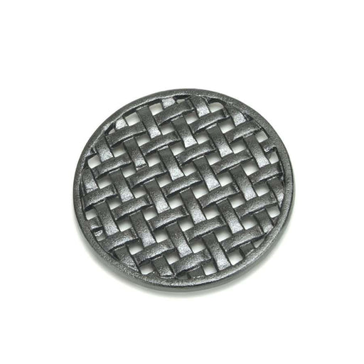 Minuteman International Cast Iron Round Trivet 6.5in | Matte Black Enamel Lattice | Stove Top & Countertop Kettle Protector | Model TWI-03