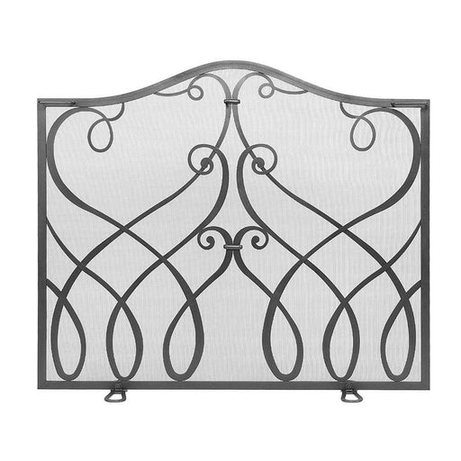 Minuteman International Cypher 38in Fireplace Screen | Graphite Wrought Iron | Living Room & Hearth Accent | 38 x 11 x 34 in | Model VS21-01