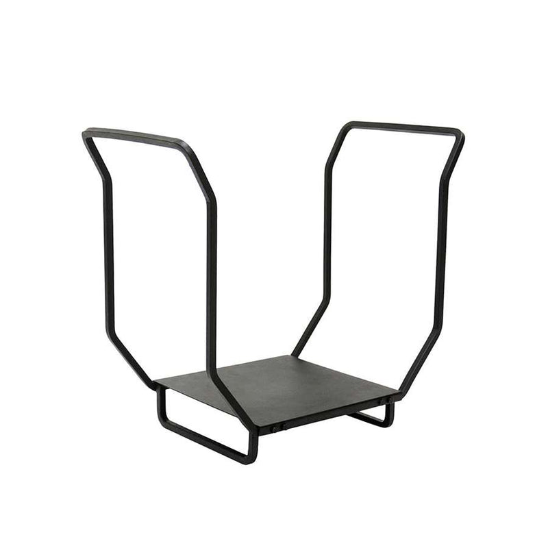 Minuteman International WDH-18 18in Wrought Iron Log Holder | Black Powder Coat | Indoor & Outdoor Firewood Storage | 16 x 12 x 22 in | Model WDH-18