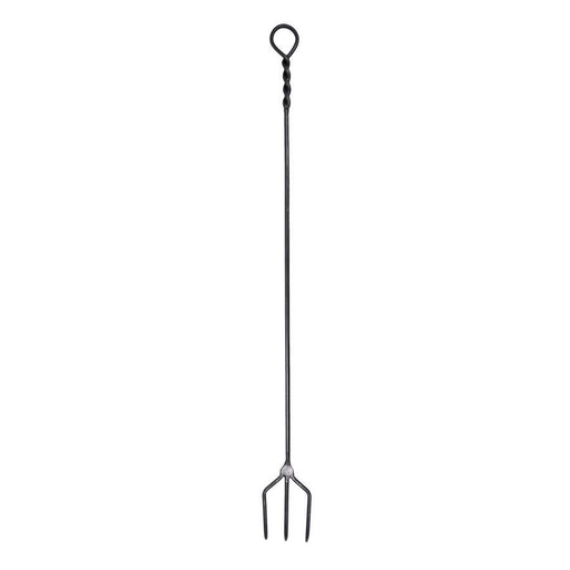 Minuteman International Large Rope Design Fork 46in | Wrought Iron Graphite Powder Coated | Indoor & Outdoor Fireplace Tool | Model WFR-01