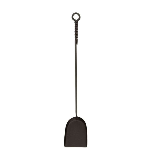 Minuteman International WR-02S 28in Standard Rope Design Shovel | Black Wrought Iron Fireplace Tool | Indoor & Outdoor Hearth Accessory | Model WR-02S