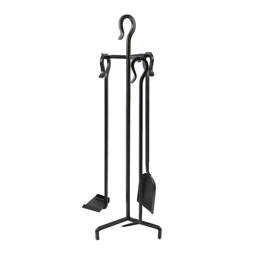 ACHLA Berlin 32in Fireplace Tool Set | Wrought Iron Black Powder Coating | Hearth & Woodstove Accessory | 9 x 9 x 32 in | Model WR-43
