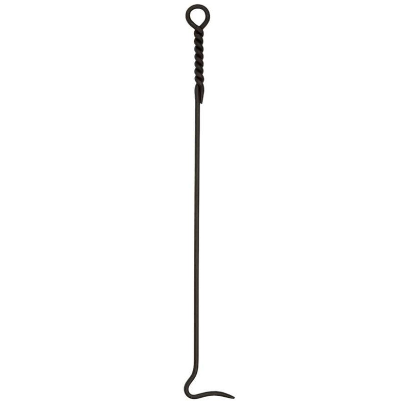 Minuteman International WRL-02P 36in Extra Long Rope Design Poker | Black Wrought Iron Fireplace Tool | Indoor & Outdoor Hearth | Model WRL-02P