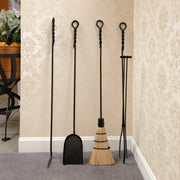 Minuteman International WRL-02T 36in Extra Long Rope Design Tongs | Black Wrought Iron Fireplace Tool | Hearth & Wood Stove Accessory | Model WRL-02T