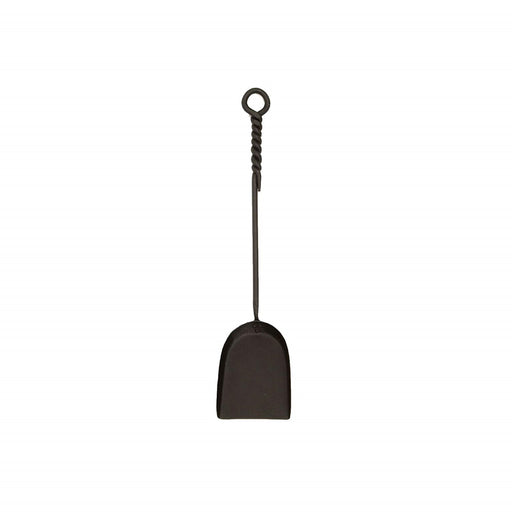 Minuteman International WRM-02S 18in Mini Rope Design Shovel | Black Wrought Iron Fireplace Tool | Indoor & Outdoor Hearth Accessory | Model WRM-02S