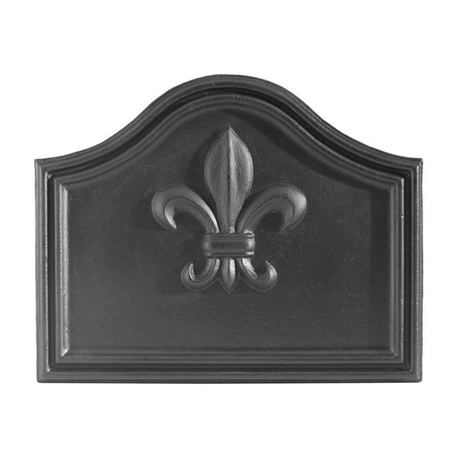Minuteman International Fleur de Lys Fireback | Black Cast Iron Fireplace Accessory | Wood & Gas Fireplace Heat Radiator | Model X670520