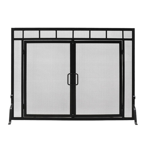 Minuteman International X800286 44in Wrought Iron Fireplace Screen | Mission-Style Black Finish | Living Room & Hearth Safety | Model X800286