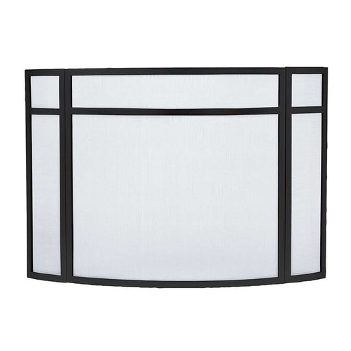 Minuteman International X800493 31in Black Wrought Iron Fireplace Screen | Traditional 3-Panel Curved | Living Room & Hearth Safety | Model X800493