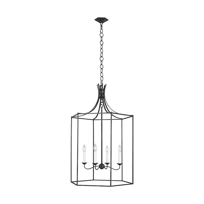 Visual Comfort Studio Bantry House 4-Lt Large Lantern, Smith Steel - AC1024SMS