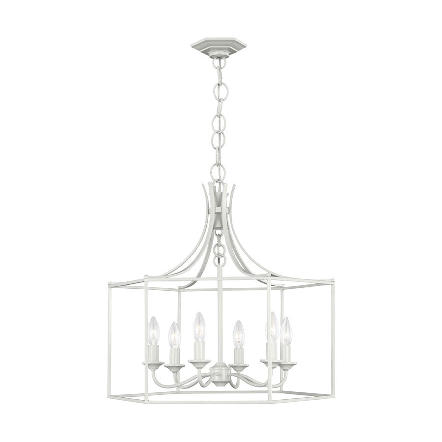 Visual Comfort Studio Bantry House 6 Light Wide Lantern, Gloss Cream - AC1046GCM