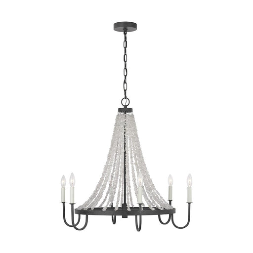 Visual Comfort Studio Leon 6-Lt Med Chandelier, Dark Weathered Zinc - AC1066DWZ