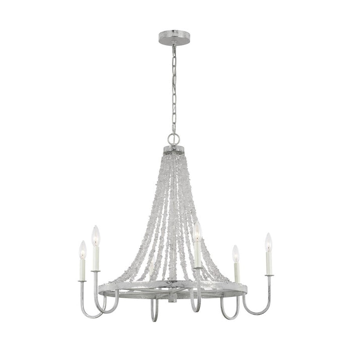 Visual Comfort Studio Leon 6 Light Medium Chandelier, Salt Mist