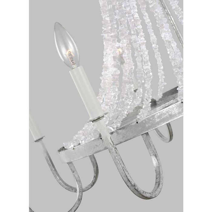 Visual Comfort Studio Leon 8 Light Large Chandelier, Salt Mist