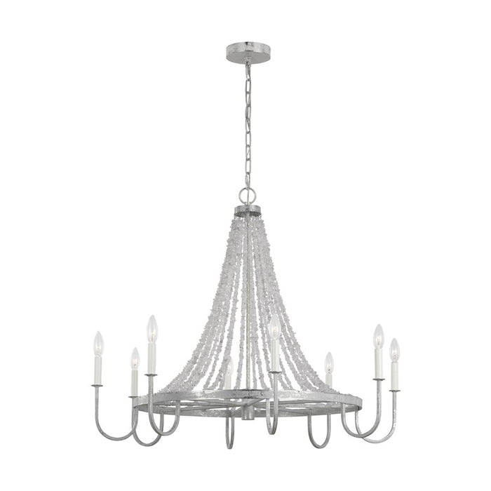 Visual Comfort Studio Leon 8 Light Large Chandelier, Salt Mist