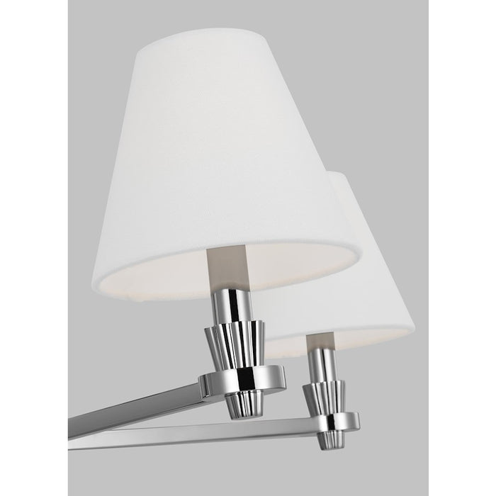 Visual Comfort Studio Paisley 4-Lt Med Chandelier, Nickel/White Linen