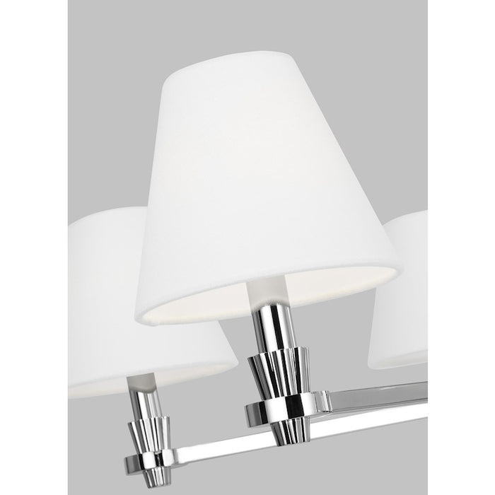 Visual Comfort Studio Paisley 6-Lt Large Chandelier, Nickel/WH Linen