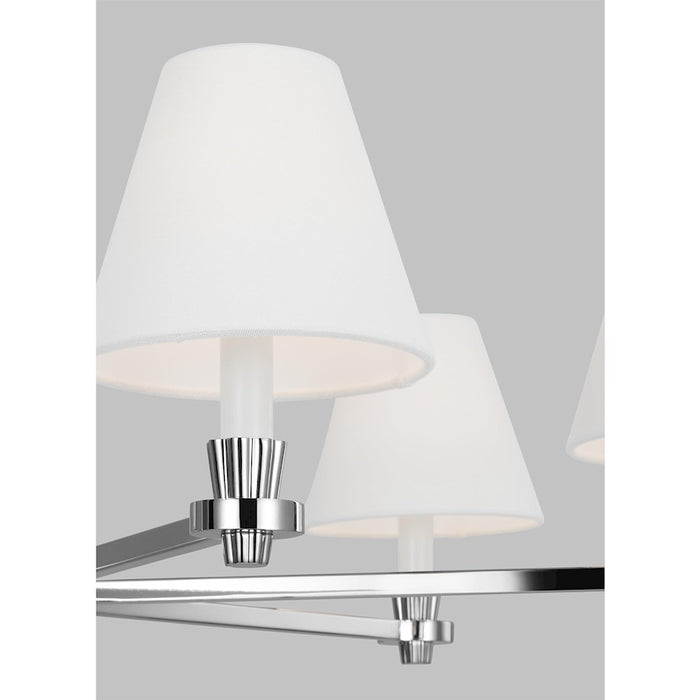 Visual Comfort Studio Paisley 6-Lt Large Chandelier, Nickel/WH Linen