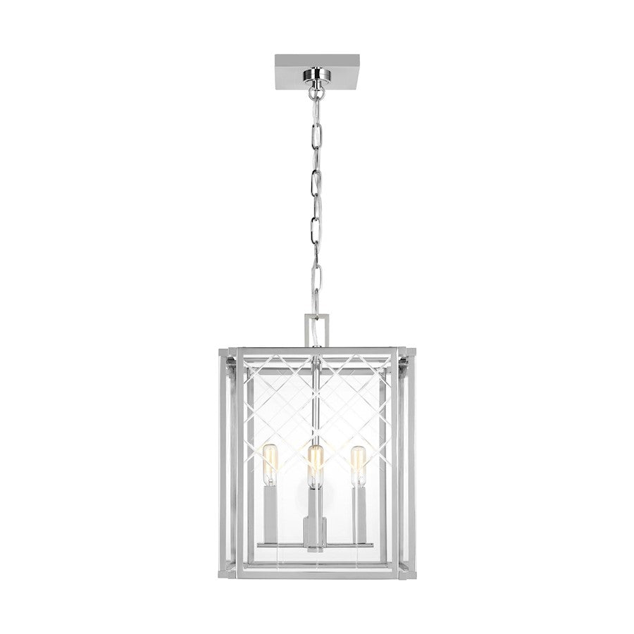 Visual Comfort Studio Erro 4-Lt Small Lantern, Nickel/Clear/Diamond - AC1134PN