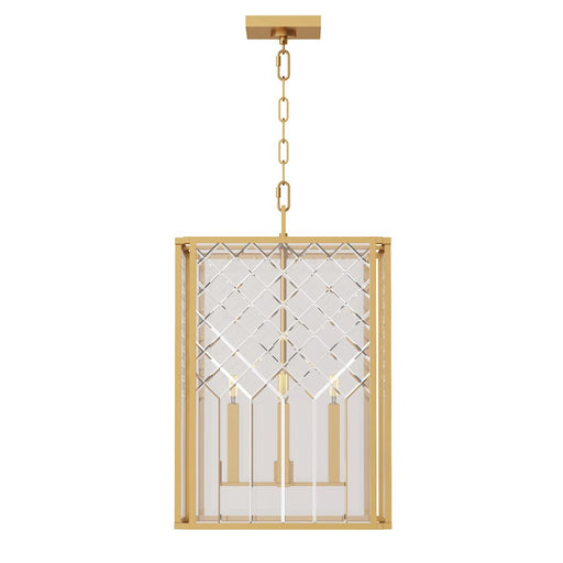 Visual Comfort Studio Erro 4 Light Med Lantern, Brass/Clear/Diamond - AC1144BBS