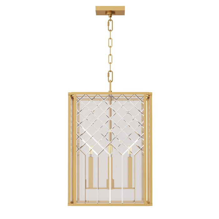 Visual Comfort Studio Erro 4 Light Med Lantern, Brass/Clear/Diamond - AC1144BBS