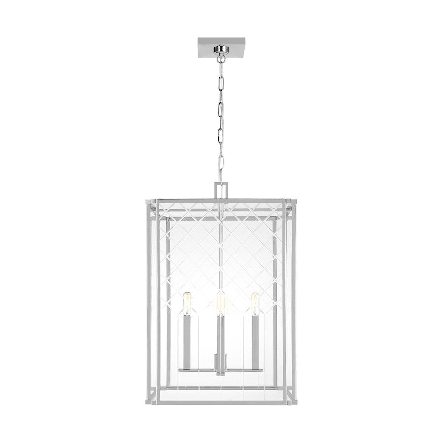 Visual Comfort Studio Erro 4 Light Med Lantern, Nickel/Clear/Diamond - AC1144PN